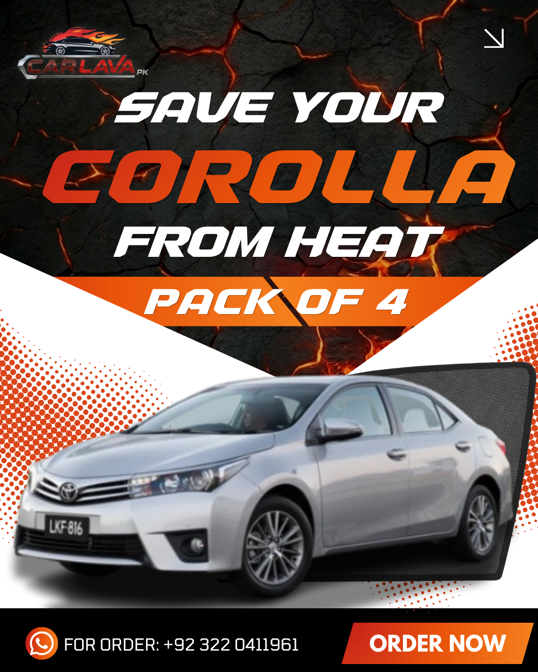 Corolla Sunshades 4-Pcs