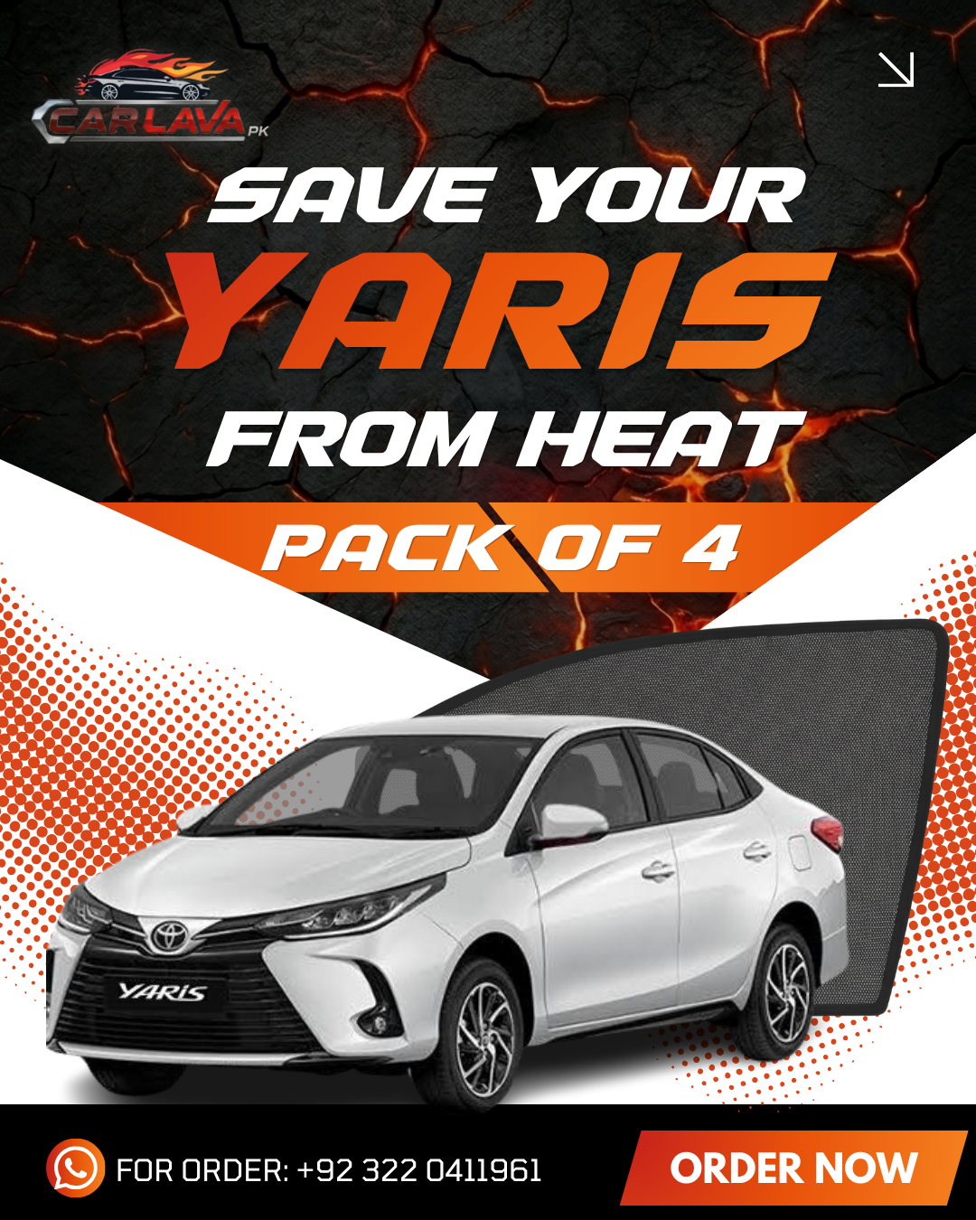 Toyota Yaris Sunshades 4-Pcs